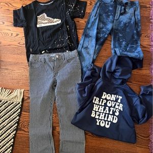 Boys Size 10 blue & white stripe pants Bundle